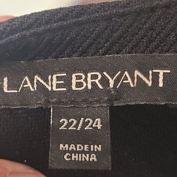 * Lane Bryant Mixed Media Pullover Blouse Top Plus Size 22/24 Women’s Black Blue - Picture 8 of 9